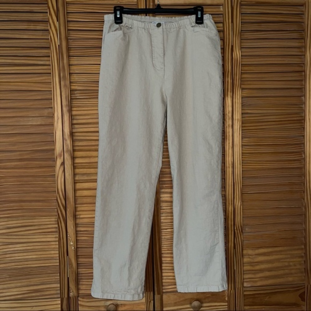 Blair Pull On Tan Elastic Waist Pants 12 Petite